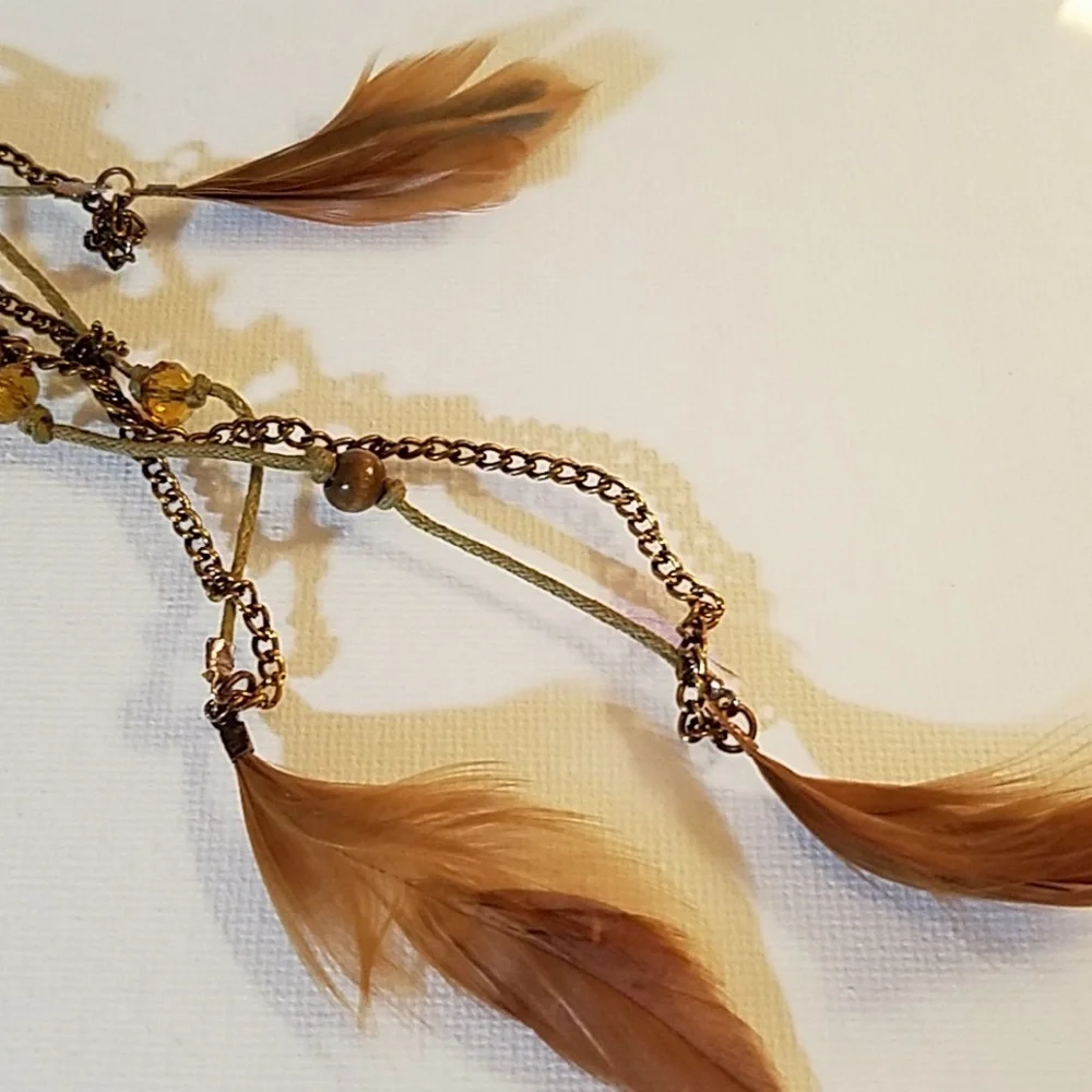 Feather Beaded Hair Accent Jewelry